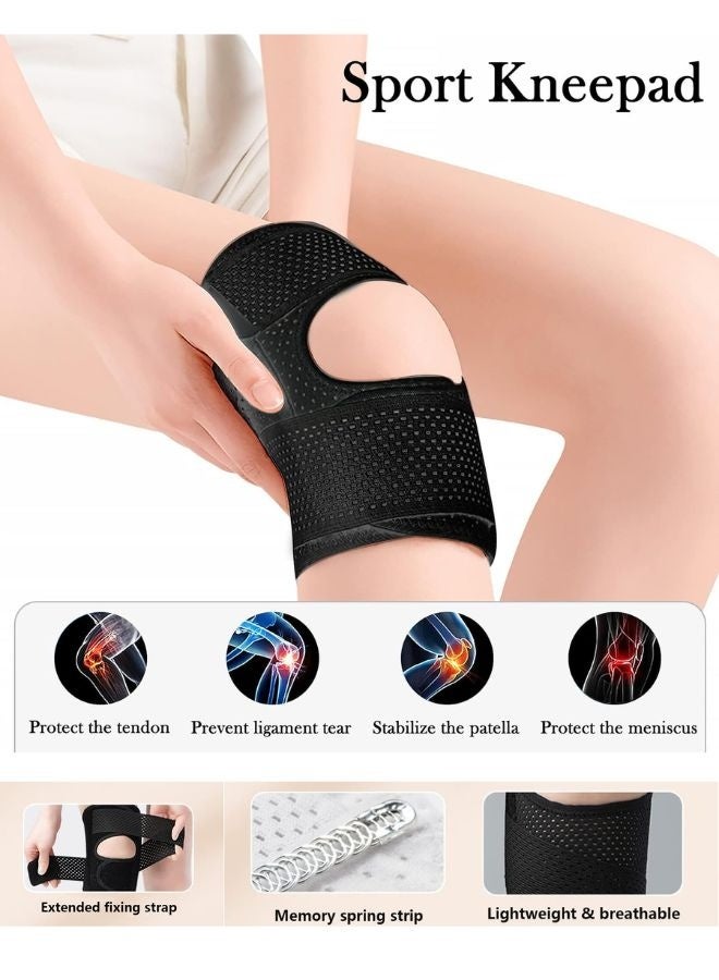 ZAFRA 1 Pack Knee Brace With Side Stabilizers Relieve Meniscal Tear Knee Pain ACL Compression Sleeve Arthritis, Breathable Adjustable Knee Support Suitable for Men And Women With Sports Injuries Pain Relief - Image 1