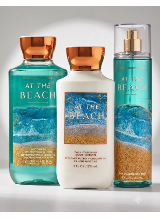 Bath & Body Works At The Beach Body Wash & At the Beach Daily Nourishing Body Lotion 236ml & At the Beach Fine Fragrance Mist 236ml Bundle - Image 1