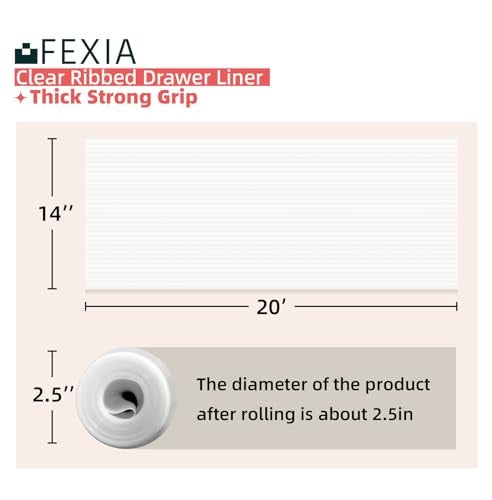 FEXIA Shelf Liner for Kitchen Cabinets NonSlip Drawer Liner 14 Inches x 20 FT Waterproof OilProof Non Adhesive Durable Material Fridge Liner for Shelves - Image 3