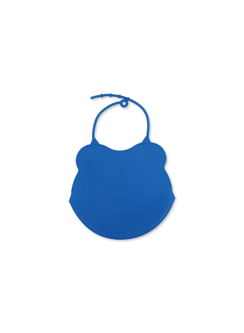 La Frutta Silicone Baby Bib with Pocket – Blue with Snoopy Print - Image 2