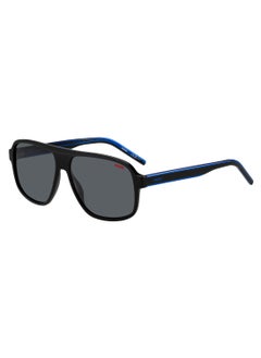 Men's Uv Protection Rectangular Shape Acetate Sunglasses Hg 1296/S Grey 49 - Lens Size: 49 Mm - Blk Blue B