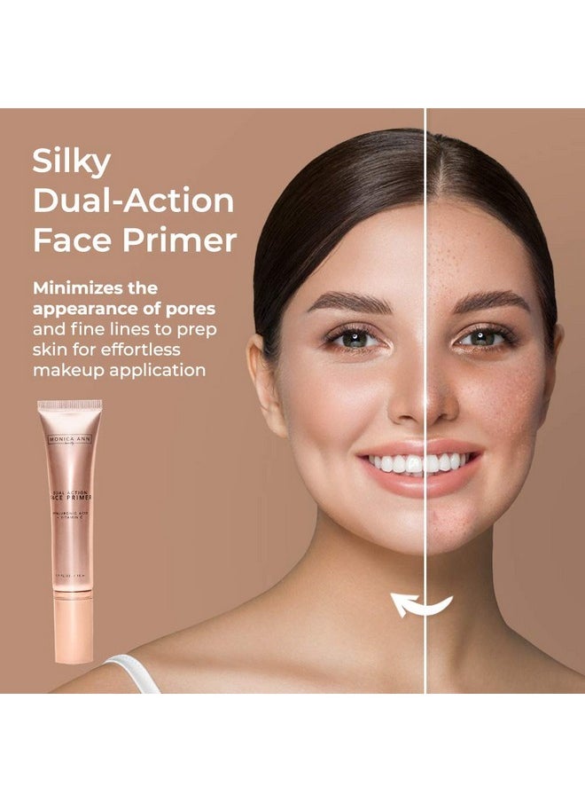 Monica Ann Beauty Dual Action Face Primer 15 Ml ; Hydrating Makeup Primer With Vitamin C & Hyaluronic Acid ; Smoothing Translucent Matte Pore Minimizer ; Foundation Primer For Any Skin Tone  - Image 3