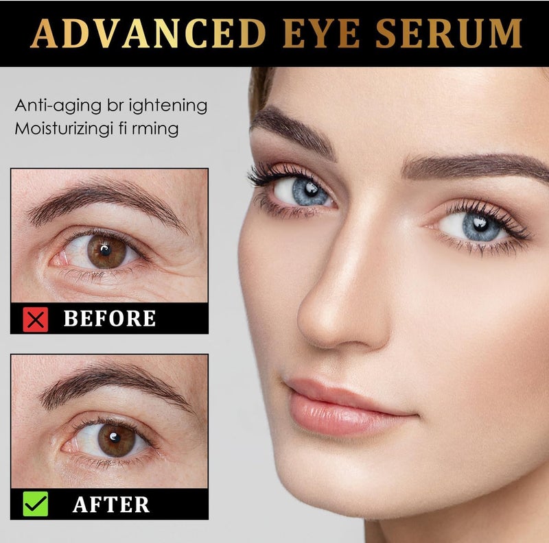 Luckam قلم مسح الزمن بزيت الخروع 8 مل، قلم دوار تحت العين لتقليل التجاعيد، الانتفاخ، أكياس العين، مشبع بزيت الخروع واللبان، 2 قطعة - Image 3