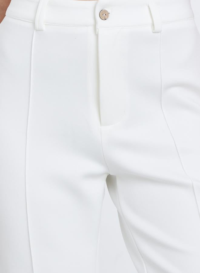 Styli Cream Flared Trousers - Image 3