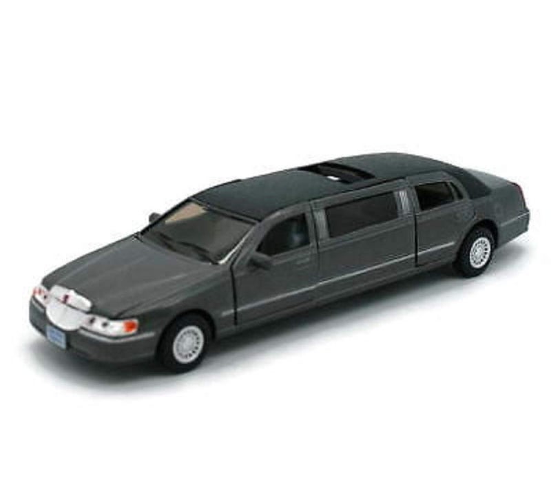 Kinsmart 1/38 Scale Diecast 1999 Lincoln Town Car Stretch Limousine in Color Black - Image 1