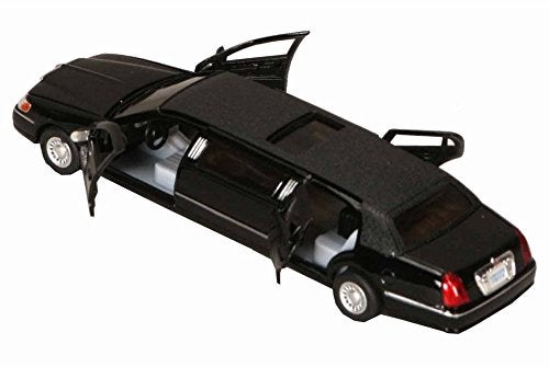 Kinsmart 1/38 Scale Diecast 1999 Lincoln Town Car Stretch Limousine in Color Black - Image 3