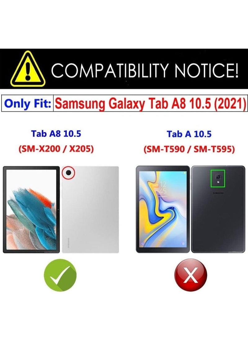 حافظة أطفال متوافقة مع سامسونج جالاكسي تاب A8 10.5 بوصة 2021 (SM-A8 X200/X205/X207)، غلاف EVA متين ومقاوم للصدمات مع حامل (وردي) - Image 2