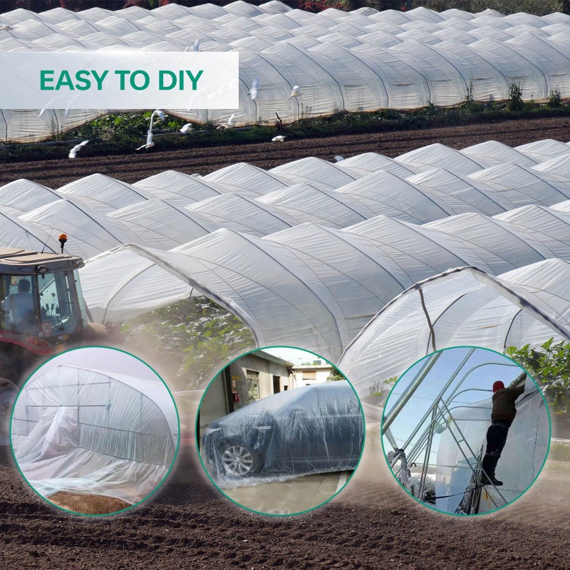Rohseson 6Mil Greenhouse Covering, 25x40FT Thick Durable Sheeting with Anti-Drip, Gardening & Agriculture Film for Plants, Farming, and Crop Protection (25X40FT) - Image 5