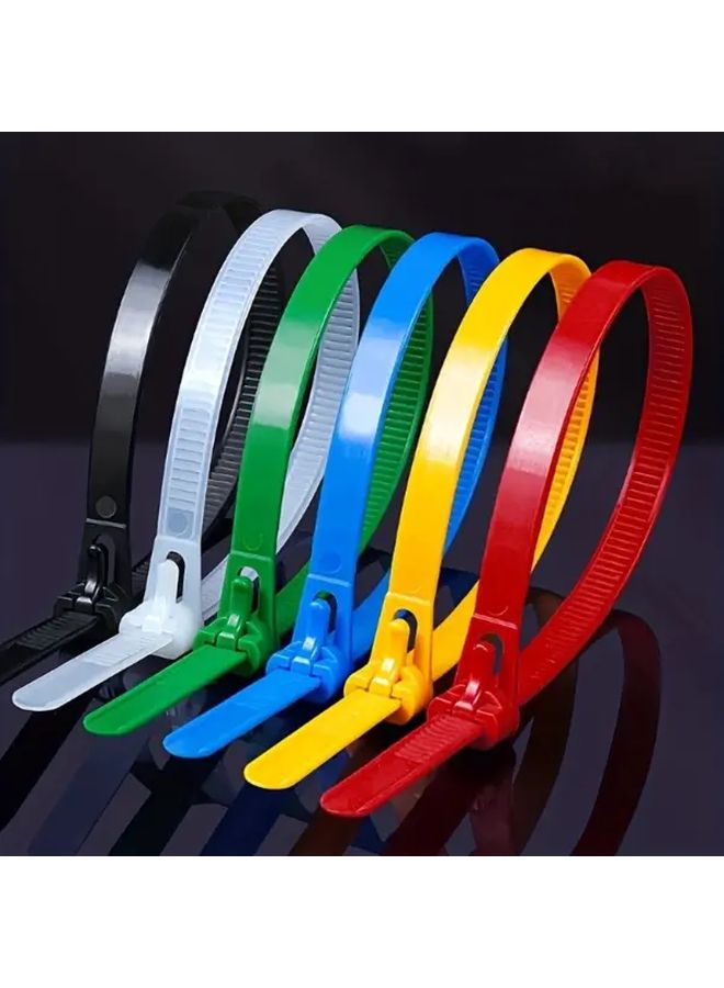 100 Heavy Duty Self Locking Zip Ties Nylon Cable Ties With Screw Hole Assorted Colors 100pcs