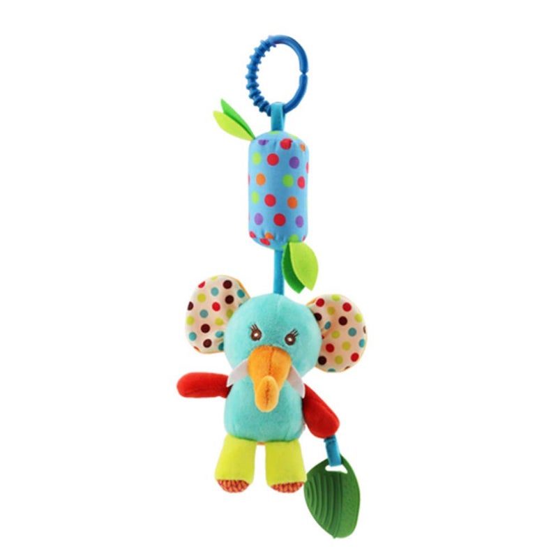 Joyshare 4 PCS Baby Soft Hanging Rattle Crinkle Squeaky Toy - Baby Toys for 0 3 6 9 to 1 Animal Ring Plush Stroller Infant Car Bed Crib Travel Activity Hanging Wind Chime with Teether for Boys Present - Image 2