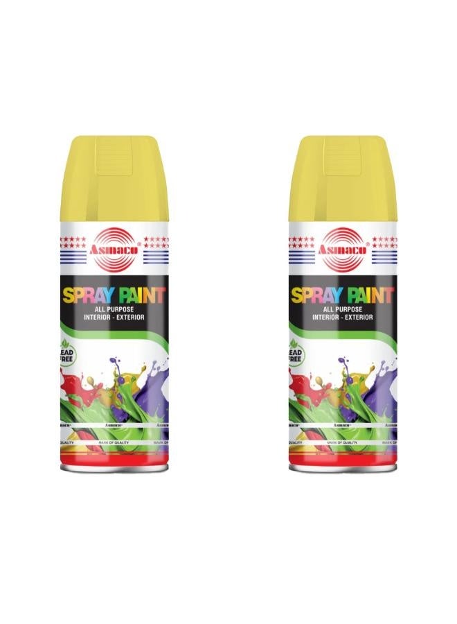 Asmaco Spray Paint - Canary Yellow - 400 Ml - Set of 02