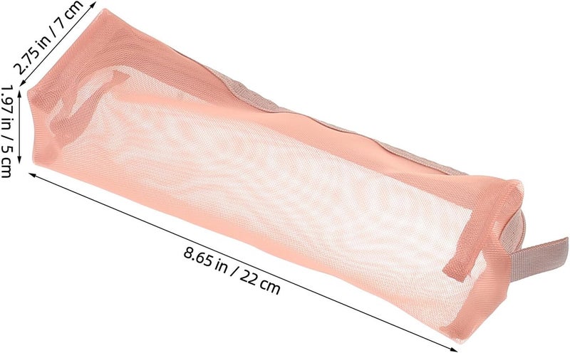 مجموعة من 4 أكياس مكياج من الشبكة، أكياس تجميل محمولة من الشبكة للسفر وتنظيم المنزل، أكياس تخزين صغيرة بسحاب في الألوان الأخضر والبني والأحمر والأزرق - Image 2