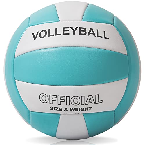 EVZOM Super Soft Volleyball Beach Volleyball Official Size 5 for Outdoor/Indoor/Pool/Gym/Training Premium Volleyballs Equipment Durability Stability Sports Ball（Blue/White） - Image 1