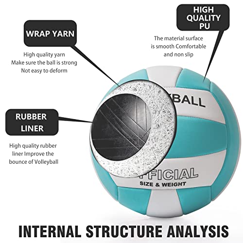 EVZOM Super Soft Volleyball Beach Volleyball Official Size 5 for Outdoor/Indoor/Pool/Gym/Training Premium Volleyballs Equipment Durability Stability Sports Ball（Blue/White） - Image 4