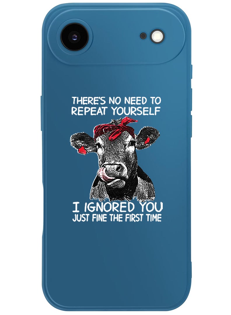 Theodor Protective Slim Fit Case Liquid Silicone Cover with Full Body Protection Anti-Scratch Shockproof Case For Apple iPhone 17 Air (Blue) there is no ned to repeat yourself - White - Image 1