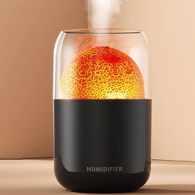YAVRIXZ Essential Oil Diffuser Humidifier Flame Volcano Diffuser 280ML Aroma Diffuser Humidifier with Flame Light 2 Modes 35MLH for Home Office - Image 2