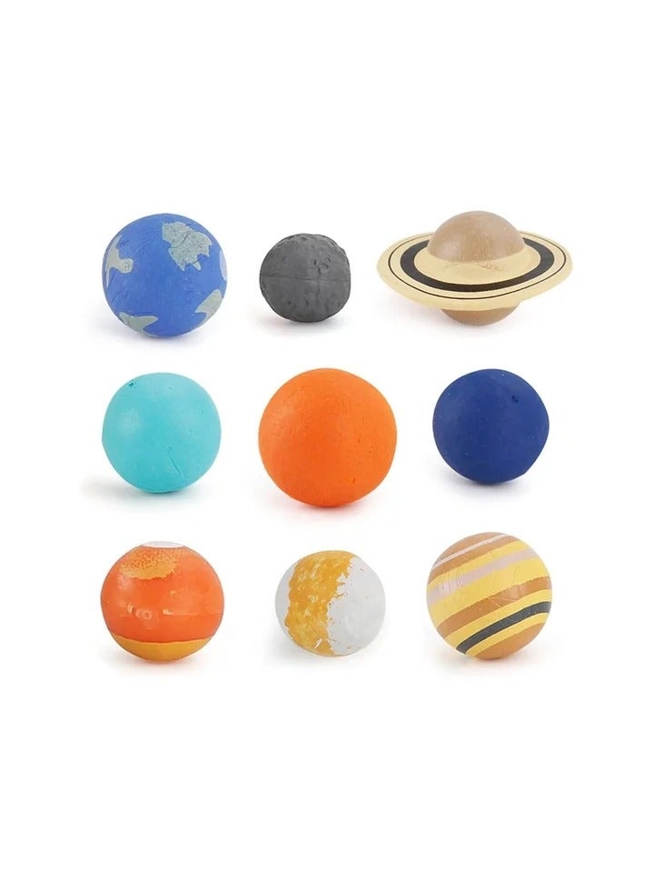 Simulation of nine planets solar system model primitive man Homo erectus static solid ornaments hand-made toys - Image 1