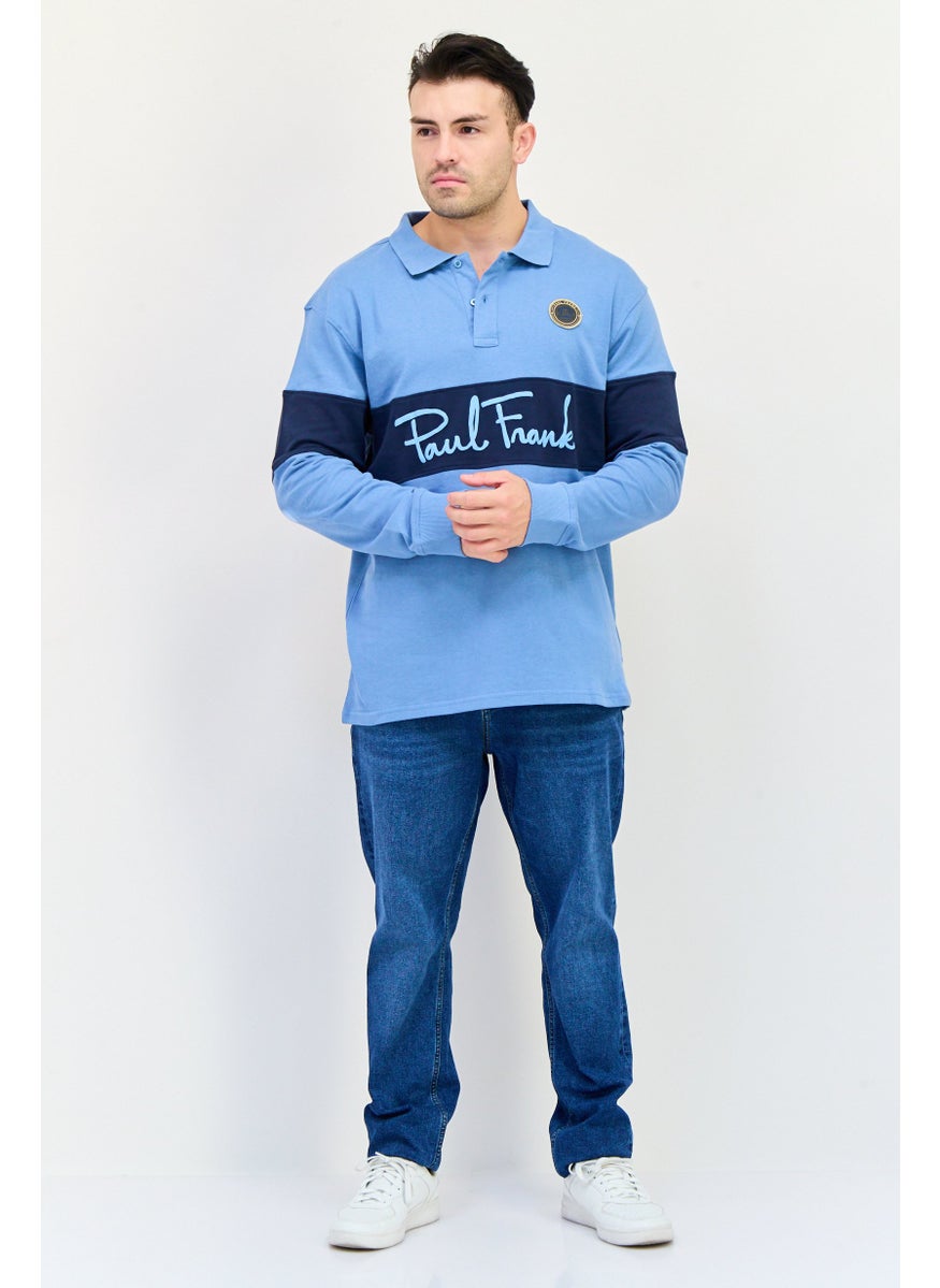 Paul Frank Men Regular Fit Long Sleeve Brand Logo Polo Shirt, Multicolor  - Image 2