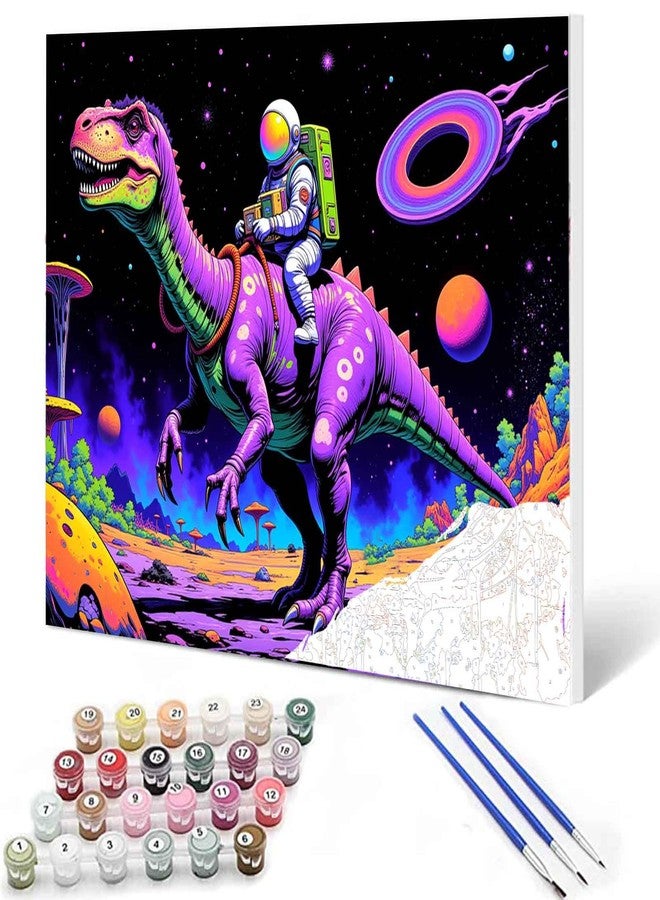 Aihonmin Purple Dinosaur Paint by Number for Adults Beginner,Extraterrestrial Organisms DIY Acrylic Watercolor Painting by Numbers for Beginners 16x20 inch Painting Craft On Canvas Home Decor(without frame) - Image 1