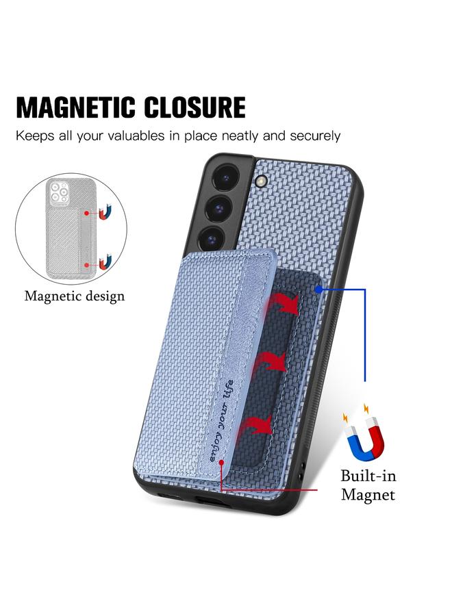 اس-توب جراب لهاتف Samsung Galaxy S22+ 5G مصنوع من ألياف الكربون وحقيبة محفظة مغناطيسية وحافظة هاتف - Image 3