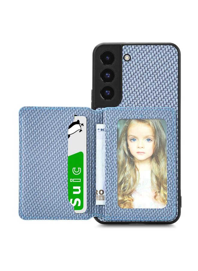 اس-توب جراب لهاتف Samsung Galaxy S22+ 5G مصنوع من ألياف الكربون وحقيبة محفظة مغناطيسية وحافظة هاتف - Image 1