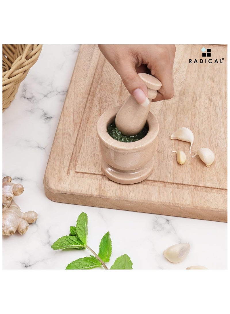 راديكالن طقم هاون ومدقة من فيرونا الرخامية | مطحنة أعشاب وتوابل يدوية الصنع مقاس ٢.٥ بوصة | إكسسوارات المطبخ - Image 2