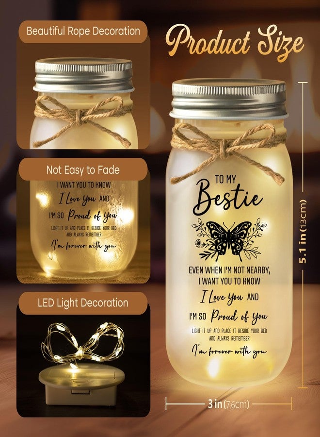 BeneCharm Best Friend Christmas Birthday Gifts for Women, Unique Friendship Gifts for Women Bestie BFF, Christmas Graduation Decorative Jar Light Night Gift for Best Friend Woman - Image 4