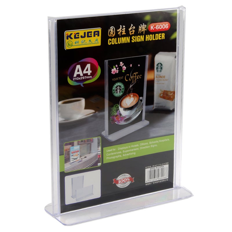 استاند مؤتمرات من كيجير اكريلك طولى A4 شفاف موديل K6006