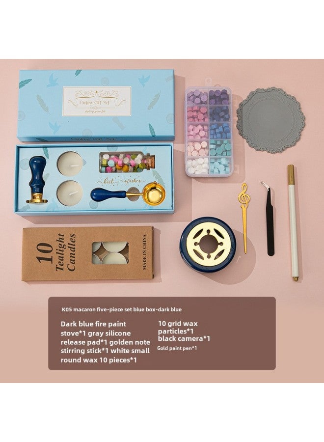 Autonomy New Macaron Fire Lacquer Wax Grain Furnace Seal Hand Account Valentine's Day Birthday Gift Lacquer Seal Full Set - Image 1