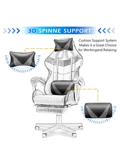 Chulovs Gaming Chair with Footrest Computer Chair Deak Chair High Back Racing Style Office Chair with Headrest Lumbar Support Adjustable Office Chair  - Image 5