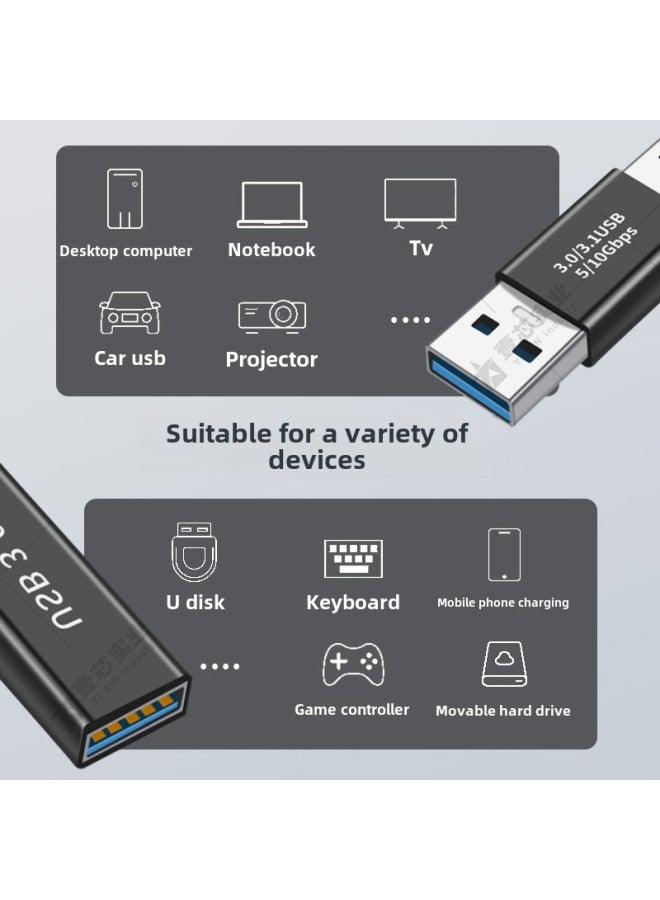 محول USB ذكر إلى أنثى USB-A ذكر إلى ذكر USB ذكر إلى أنثى رأس تمديد USB ذكر إلى أنثى واجهة اللون: ثورة رأس مستقيم للأم - Image 3