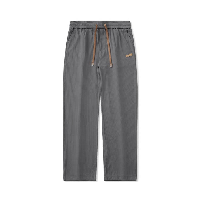 2024 Summer Ice Silk New Arrival Thin Loose Straight Casual Trousers Drapes Wide Leg Pants Quick-Drying Drapes Casual Pants - Image 1