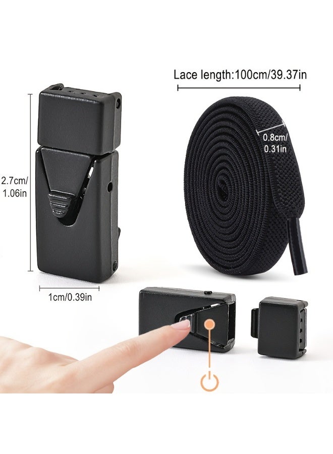 3 أزواج من أربطة الأحذية سهلة الربط مع مشابك متشابكة، أربطة أحذية رياضية مسطحة قابلة للتعديل، أربطة أحذية مرنة بدون ربط، مناسبة لجميع أنواع الأحذية للرجال والنساء (أسود، أبيض، رمادي) - Image 2