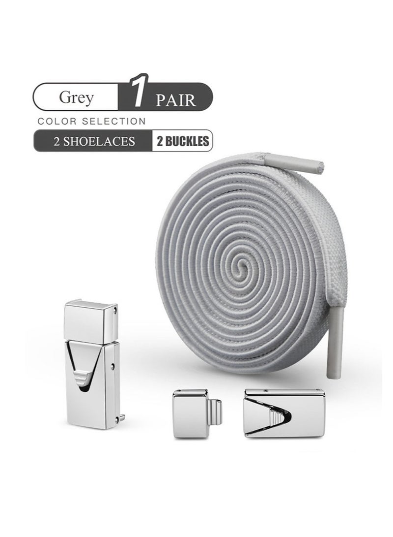 3 أزواج من أربطة الأحذية سهلة الربط مع مشابك متشابكة، أربطة أحذية رياضية مسطحة قابلة للتعديل، أربطة أحذية مرنة بدون ربط، مناسبة لجميع أنواع الأحذية للرجال والنساء (أسود، أبيض، رمادي) - Image 5