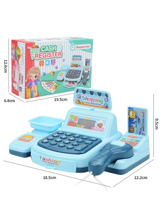 Arabest Cash Register Playset Toy Pretend Play Calculator Cash Register Toy Pretend Play Store with Light  Scanner, Play Money Play Food for Boys & Girls - Image 2