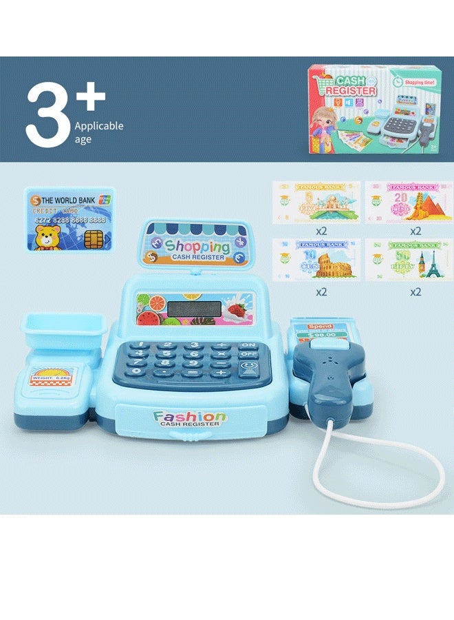 Arabest Cash Register Playset Toy Pretend Play Calculator Cash Register Toy Pretend Play Store with Light  Scanner, Play Money Play Food for Boys & Girls - Image 5