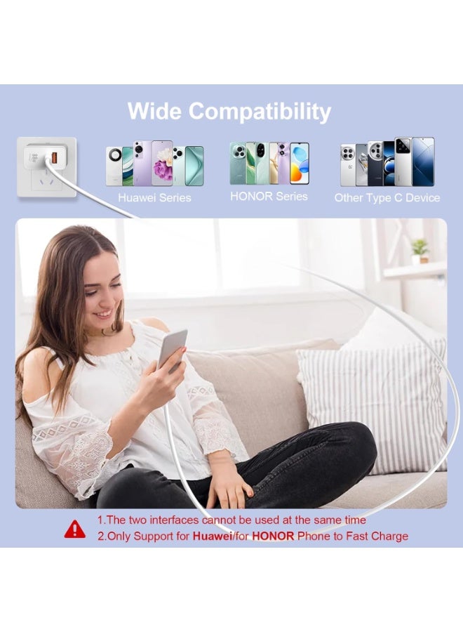 Supercharge 88W Charger and USB C Cable for Honor Magic 6/Magic 7/Magic 8 Pro 5G/Huawei Mate 80/70/60/50/40/Huawei Nova 14/13/12/11/10/9/8 Pro, Supercharge Quick Charge Charger Adapter with Type C Cable 1M for Honor 400 Pro/ Honor 200Pro GT Pro X60 GT Pad 9/8 Huawei MatePad Tablet - Image 5