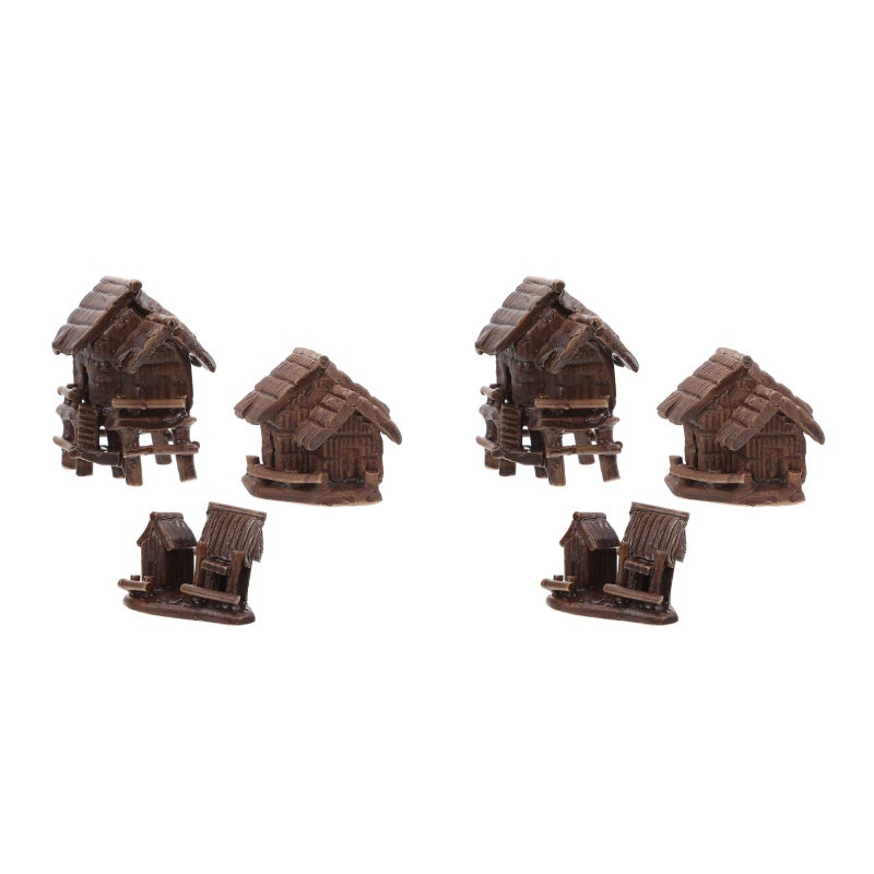 6 Pcs Fish Cottages Ornaments Ceramic Cottages Crafts Aquarium Decorations - Image 1