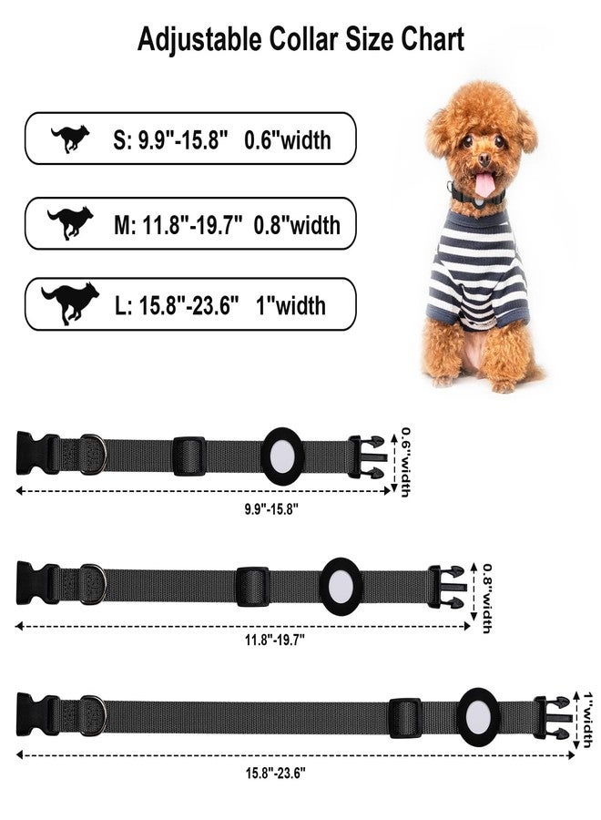 SimpleThings Compatible with Airtag Dog Collar, Adjustable Air Tag Dog Collar with Durable Quick Snap Buckle, Imitation Nylon Dog Collar with Waterproof Apple Airtag Holder for Small Dogs (S（6"-16"）, Black) - Image 4
