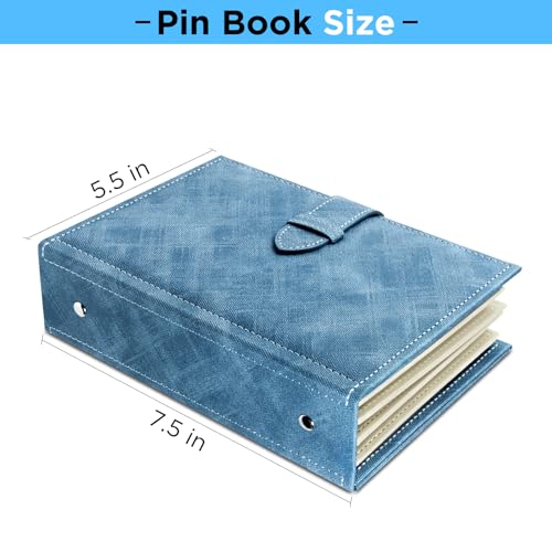 CollectHall Portable Enamel Pin Album, CollectHall Pin Trading Book, to Display and Trade Your Pins, 42 Pins Capacity, PU Leather Pin Holder, Fit Rubber Pin Back, Blue - Image 3