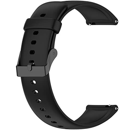 Disscool Replacement Wrist Bands Compatible with Realme watch 3/2/2 Pro, Adjustable Soft Silicone Wrist Strap with Quick Release Compatible with Realme watch S(Black) - Image 1