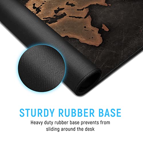 JIALONG Large Gaming Mouse Pad, XXL Desk Mousepad with Stitched Edges, Non-Slip Base Keyboard Pad for Gamer, Office & Home Retro Map - Image 4