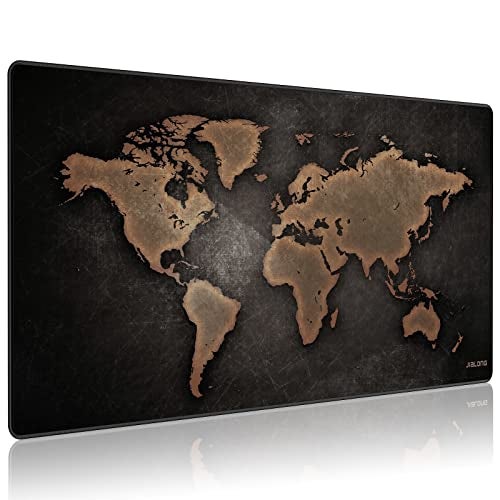 JIALONG Large Gaming Mouse Pad, XXL Desk Mousepad with Stitched Edges, Non-Slip Base Keyboard Pad for Gamer, Office & Home Retro Map - Image 1