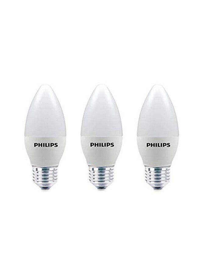 Philips E27 Candle Frosted 400-Lumen Decorative Wall Lights (4W, Pack of 3, Warm White) - Image 1