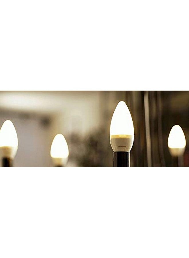 Philips E27 Candle Frosted 400-Lumen Decorative Wall Lights (4W, Pack of 3, Warm White) - Image 2