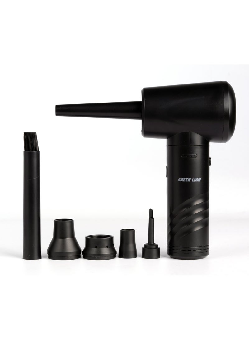 GREEN LION Air Duster / Cordless / Portable/ Lightweight Design / Powerful Vacuum and Air Blower / Widely Compatible / ABS Material / Rechargeable / Strong Wind / Consistent Airflow / Blower - Black - Image 1