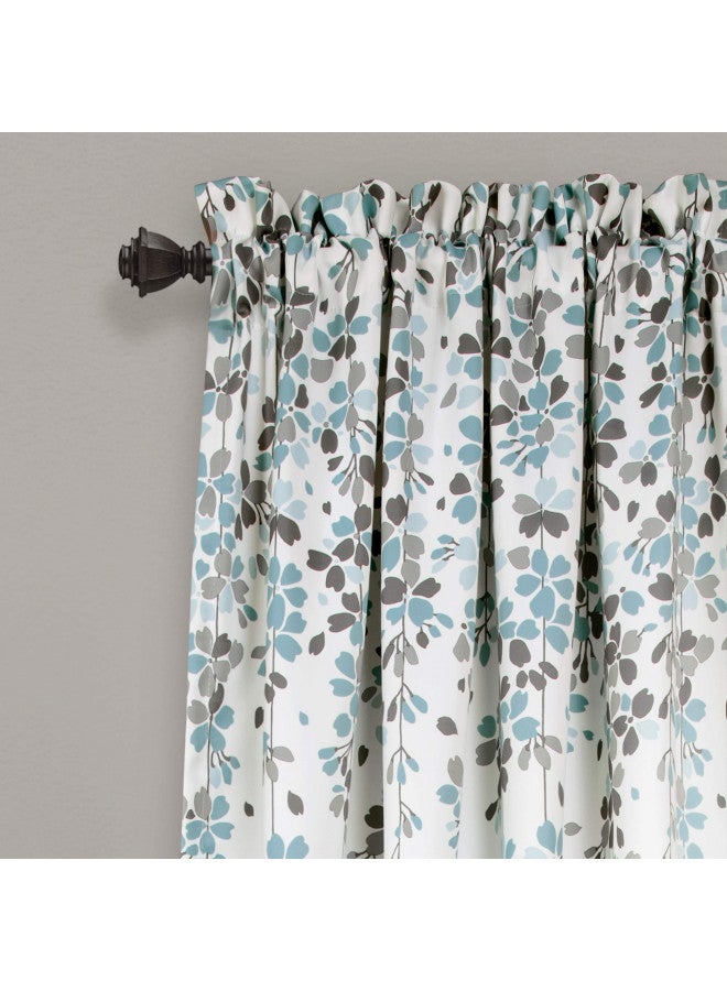 Lush Decor Lush Decor Weeping Flowers Darkening Window Curtains Panel Set for Living, Dining Room, Bedroom (Pair), 52"W x 84"L, Blue & Gray  - Image 1