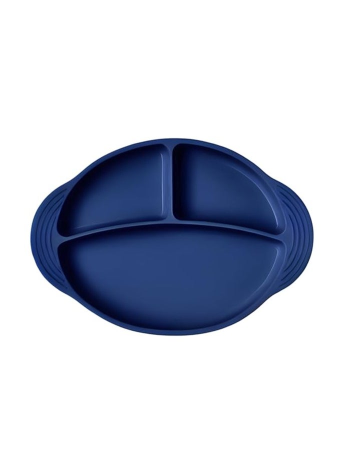 Generic Silicone baby dish With Suction Base For Babies (Divided Bowl) blue  - Image 2
