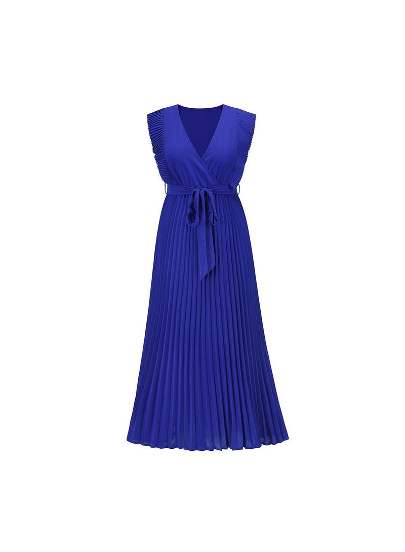 Loquat A Dress With Pleated Lotus Leaf Sleeves  - Image 1