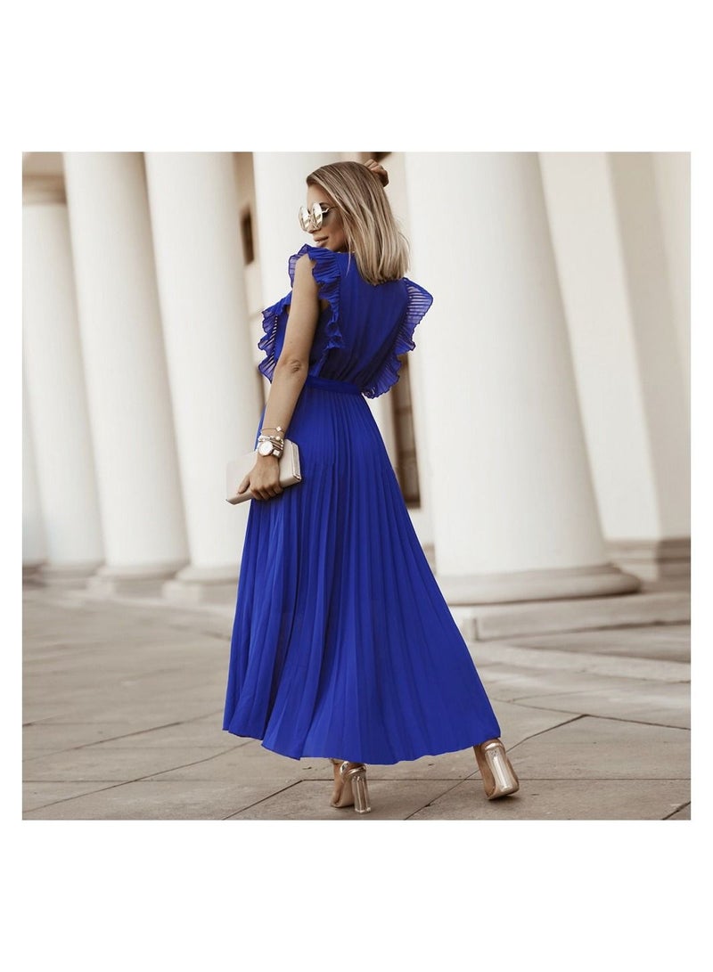 Loquat A Dress With Pleated Lotus Leaf Sleeves  - Image 2